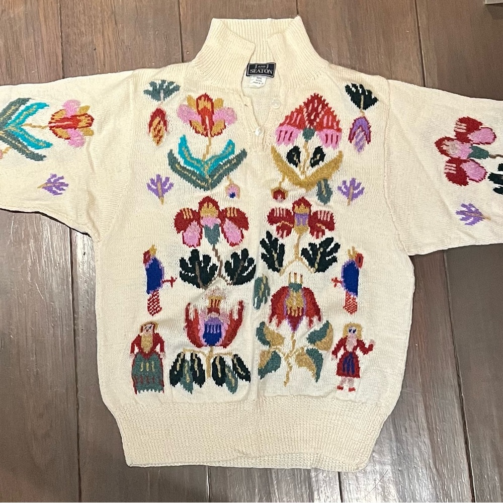 Vintage J and J Seaton Hand Knitted Wool Sweater